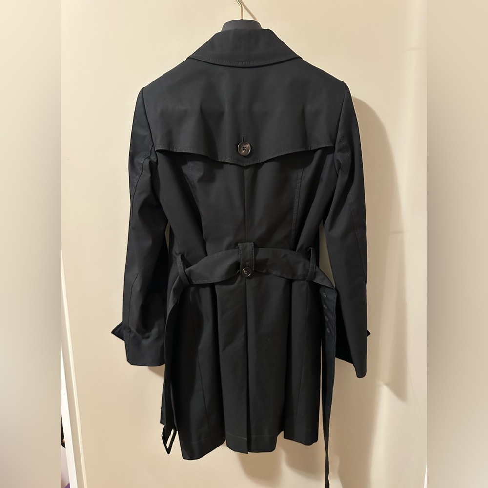 Brooks Brothers Black Trench Coat Petite - Picture 9 of 10